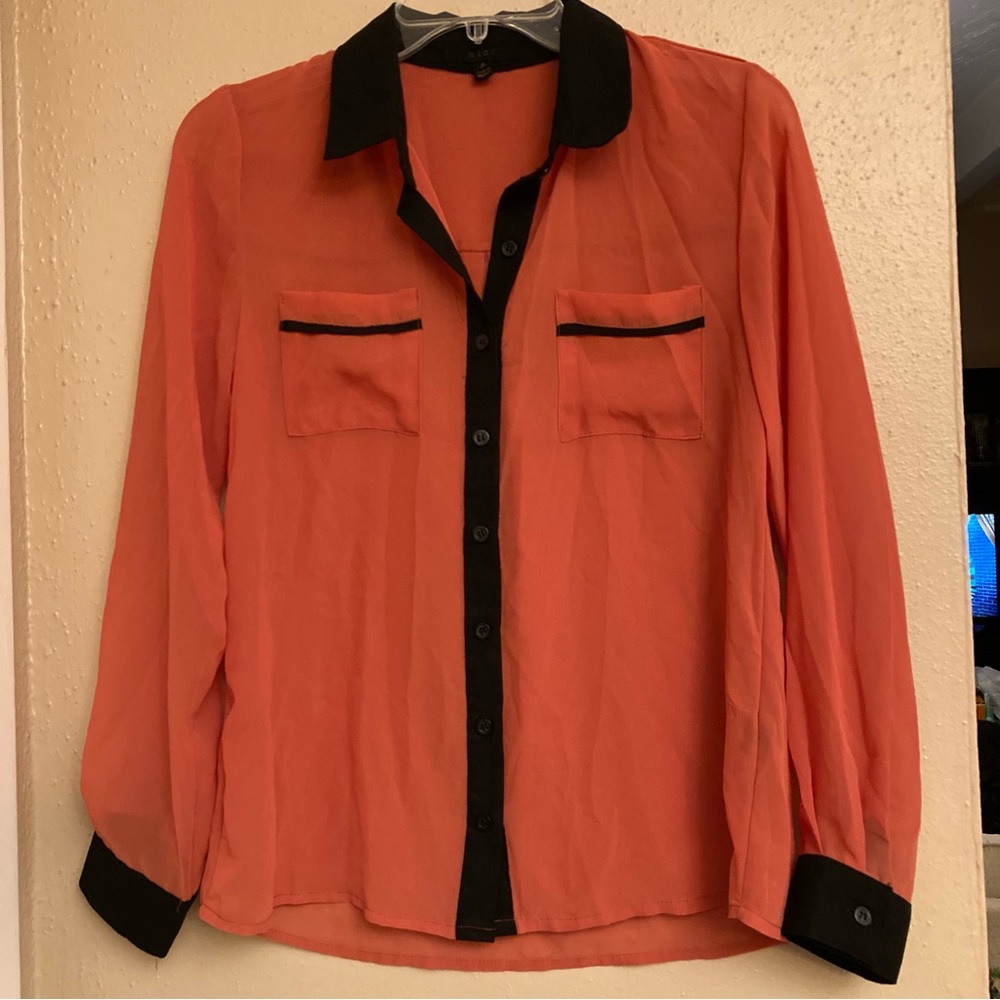 Orange/Black Button Down